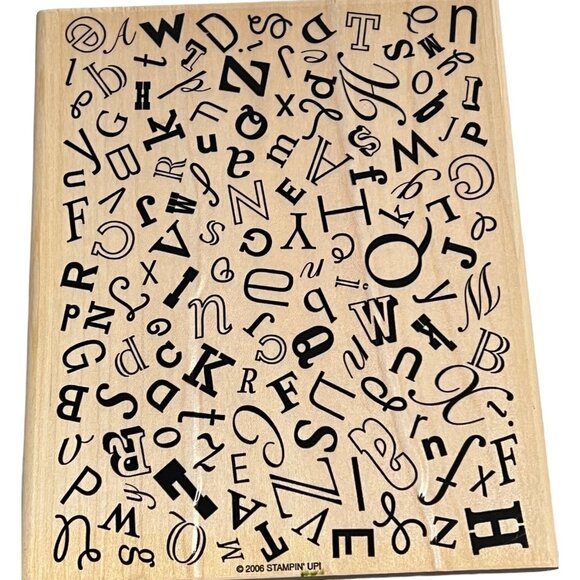 Alphabet Stamp Background Wood Rubber Stamp 2006 By Stampin Up! - Picture 1 of 3
